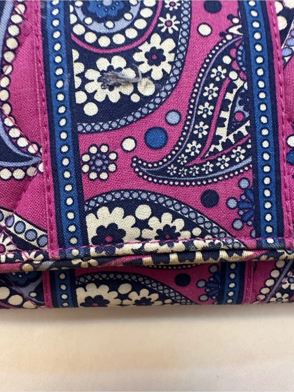 Blue and Purple Paisley Vera Bradley Gallery Wallet (Discontinued Pattern)